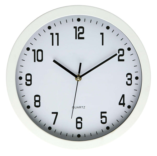dixon clock wall round glass face WHITE 30cmx30cm