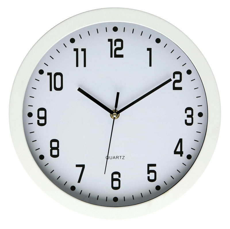 dixon clock wall round glass face WHITE 30cmx30cm