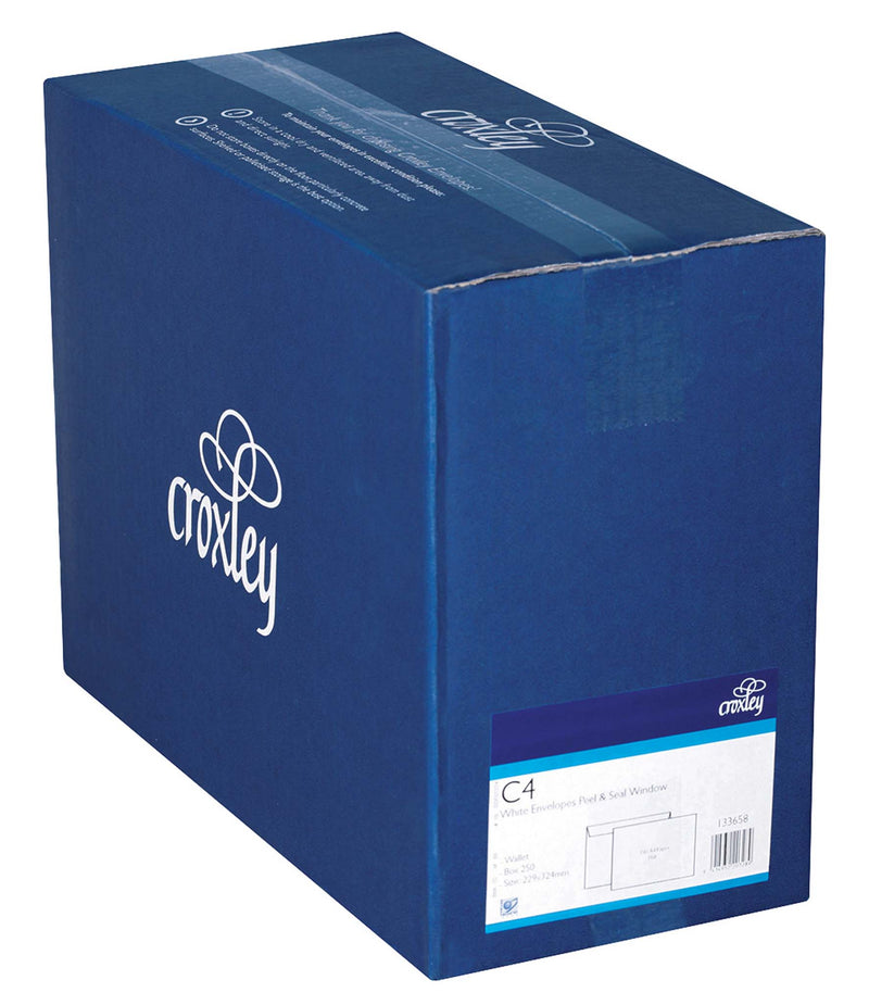 croxley envelope c4 window peel & seal wallet box of 250
