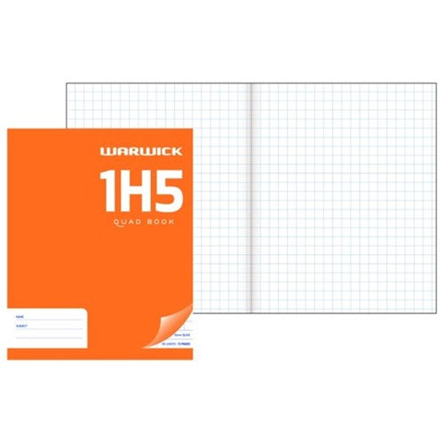 warwick exercise book 1h5 36 leaf with margin quad 10MM 255x205MM