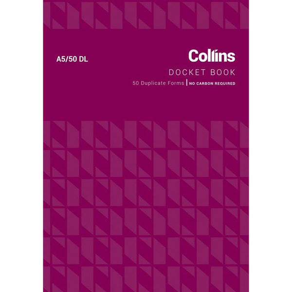 COLLINS DOCKET BOOK A5/50DL DUPLICATE NO CARBON REQUIRED