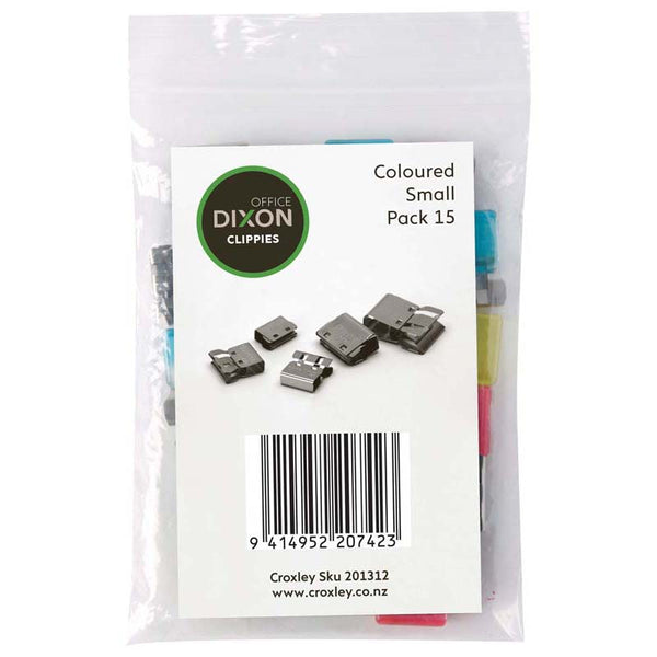 Dixon Paper Clips Clippie Coloured 15 Pack