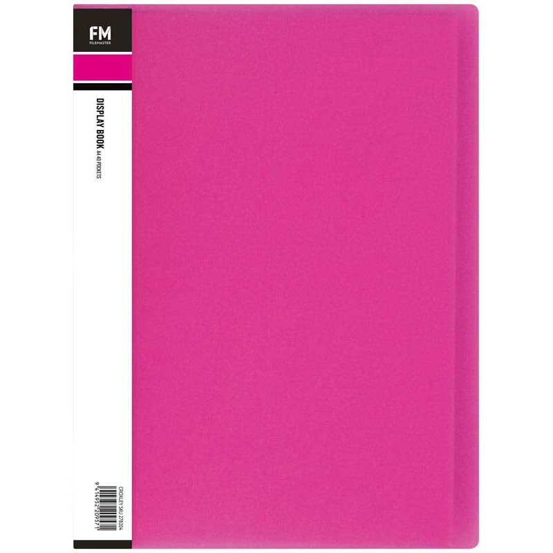 fm display book vivid size a4 40 pocket polypropylene