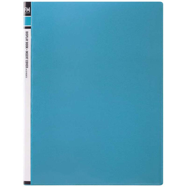 fm display book vivid insert cover 20 pocket size a4 polypropylene#colour_ICE BLUE