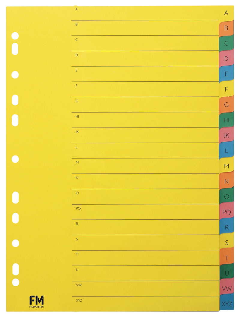 fm indices size a4 20 tab a-z tab cardboard