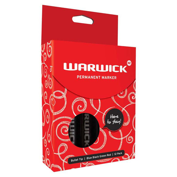 warwick marker ASSORTED BULLET tip permanent box of 12
