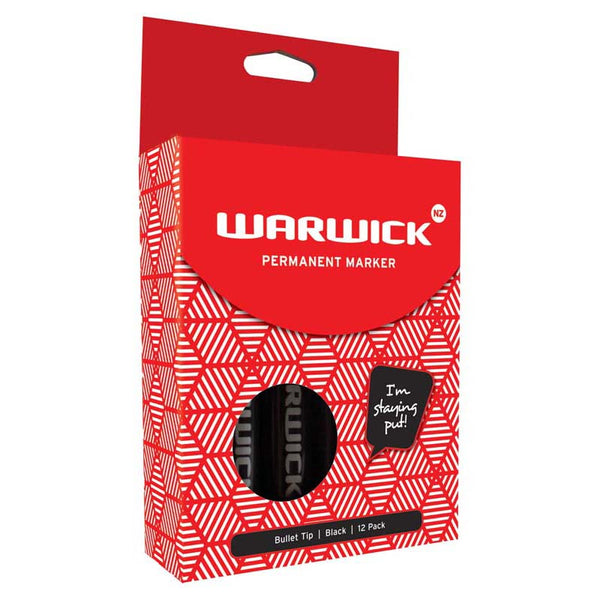 warwick marker bullet tip permanent box of 12#Colour_BLACK