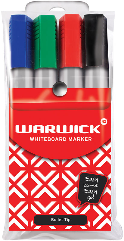 warwick WHITEboard marker BULLET tip 4 wallet