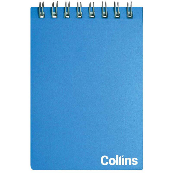 collins notebook wiro polyprop ice BLUE top opening 60 gsm size 77MM x 112MM 5MM ruled 48 leaf