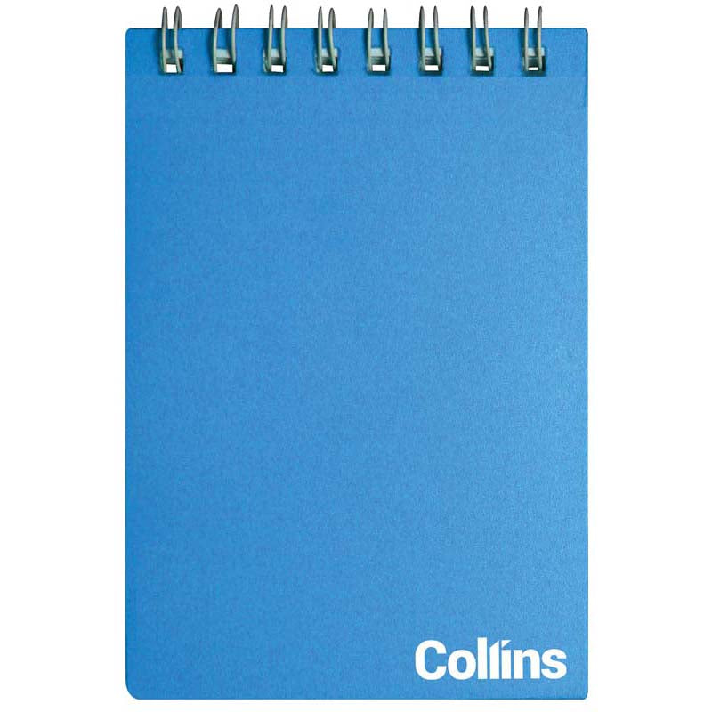 collins notebook wiro polyprop ice BLUE top opening 60 gsm size 77MM x 112MM 5MM ruled 48 leaf