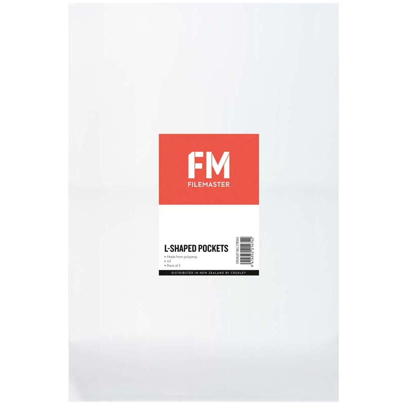 FM Pocket L Shape A3 Clear 5 Pack