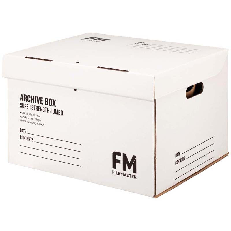 FM Box Archive Jumbo Box Super Strength White 432x370x286mm Inside ...