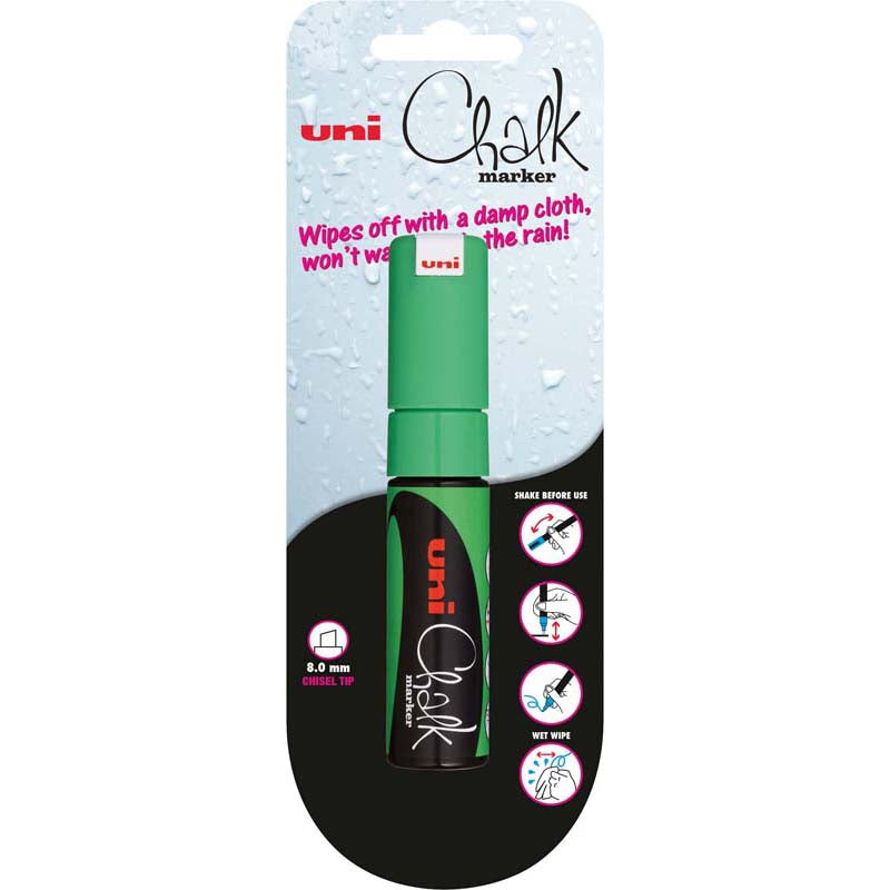 Uni Chalk Marker 8mm Hangsell Chisel Tip