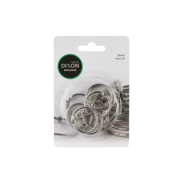 dixon book rings size 26MM 10 pack SILVER