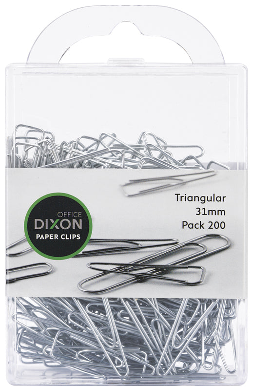 dixon paper clips size 31MM triangle PACK OF 200 SILVER