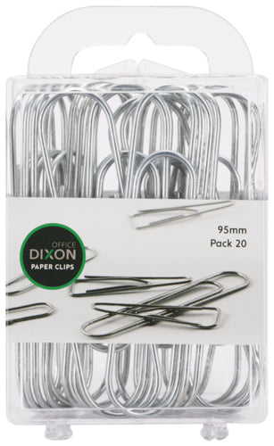 dixon paper clips size round PACK OF 20 SILVER