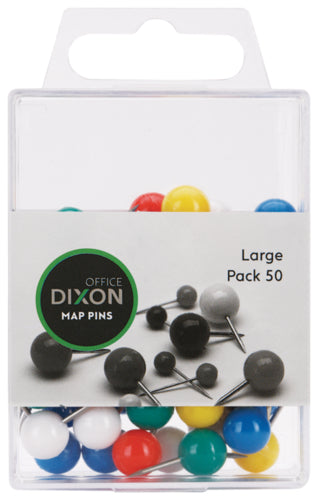 dixon map pins ASSORTED colour PACK OF 50