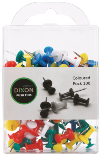 dixon push pins pack 100 ASSORTED colour