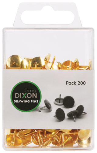 dixon drawing pins brass size no.3 pack 200