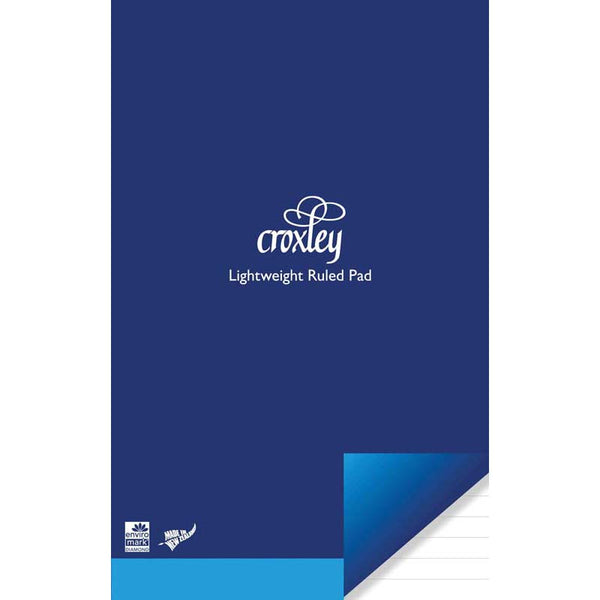 croxley pad size 1 202x127MM LIGHTweight ruled 45 leaf