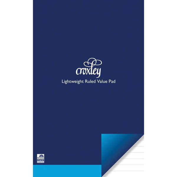 croxley pad size 1 202x127MM value LIGHTweight ruled 90 leaf