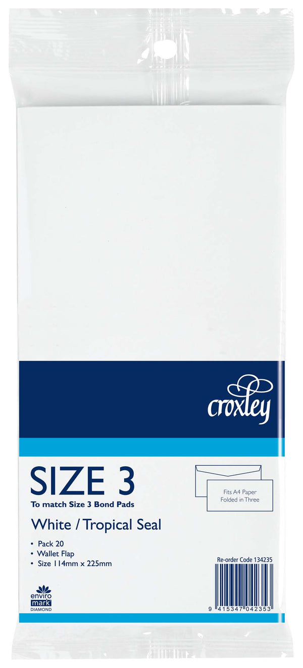 croxley envelope size 3 tropical seal dle 20 pack
