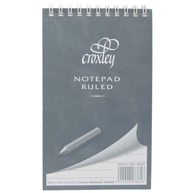 croxley notebook ruled compact top opening 100x165MM GREY cover 50 leaf