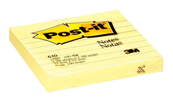 post-it notes 630-ss lined yellow 76x76mm 100 sheet pads 