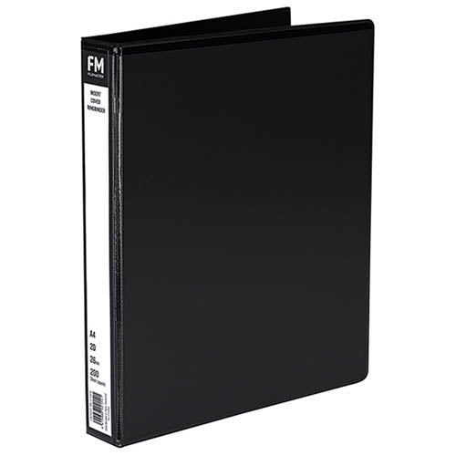 fm binder overlay a4 2 rings 26MM spine insert cover folder#colour_BLACK