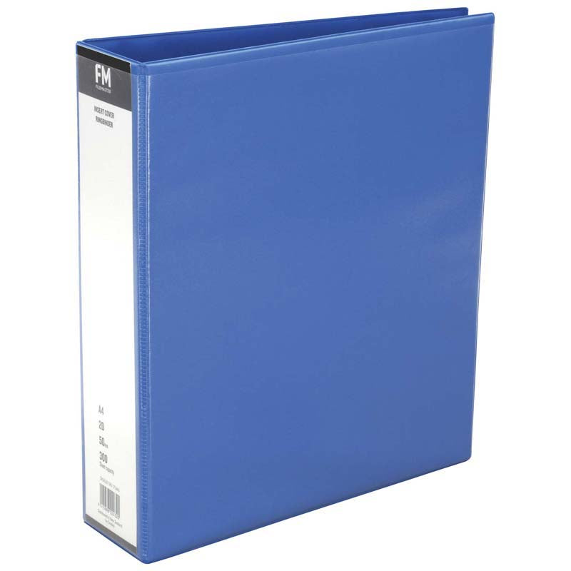 fm ring binder overlay a4 2d rings 50mm capacity cover