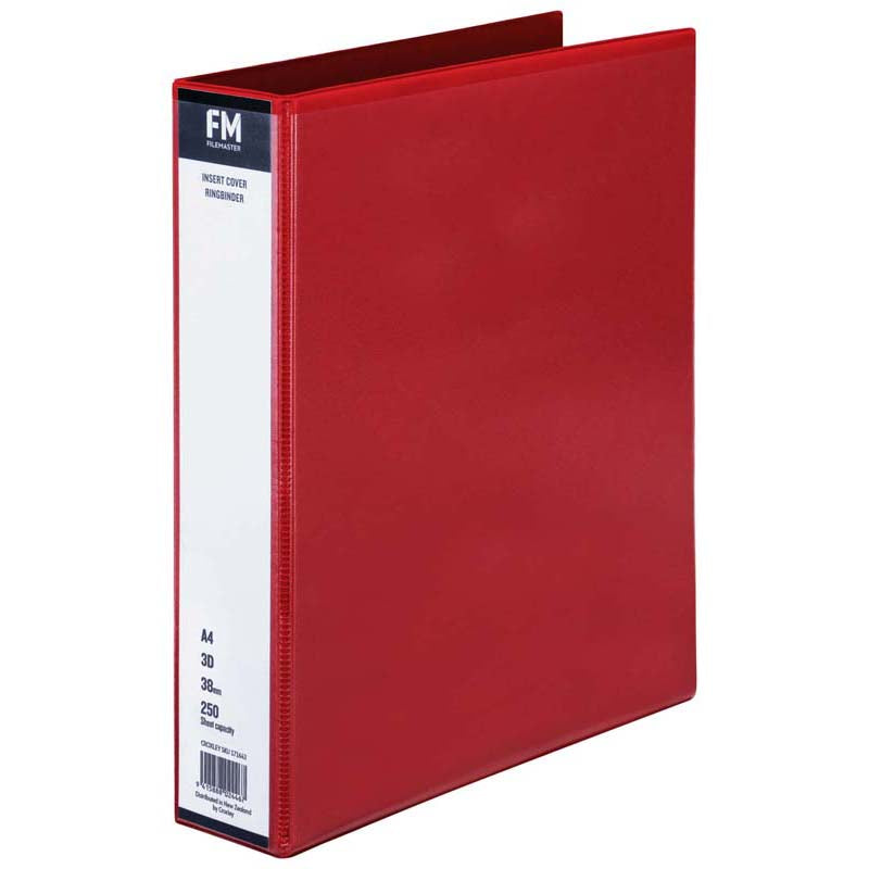 fm binder overlay a4 3 rings 38MM RED insert cover folder