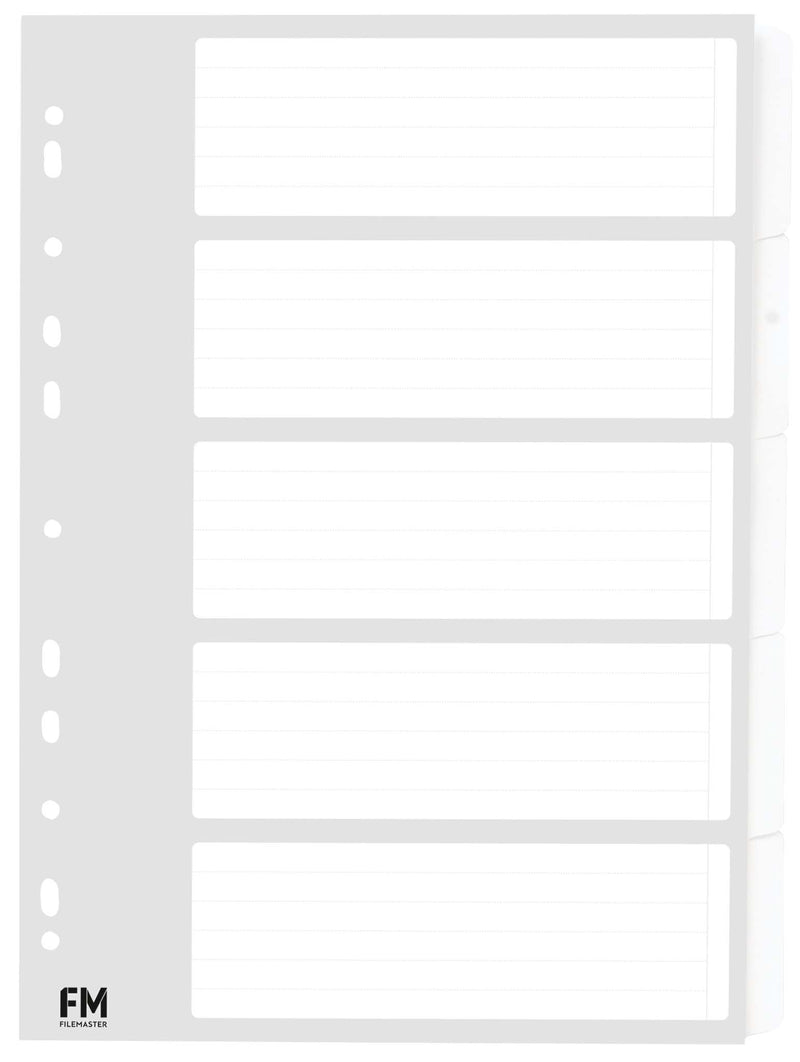 fm indices size a4 5 tab WHITE cardboard