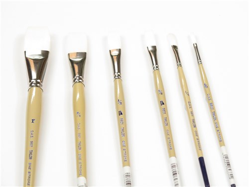 Das S9801 White Taklon Flat Art Paint Brush