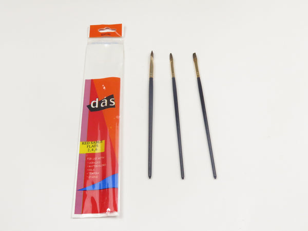 Das Art Brush Set Red Sable Flat Sizes 2;4;6