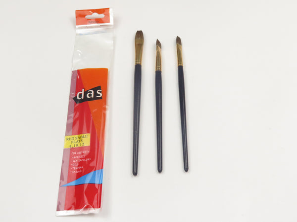 Das Art Brush Set Red Sable Flat Sizes 8;10;12