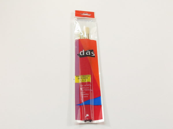 Das Art Brush Set White Bristle Round Sizes 1;3;5