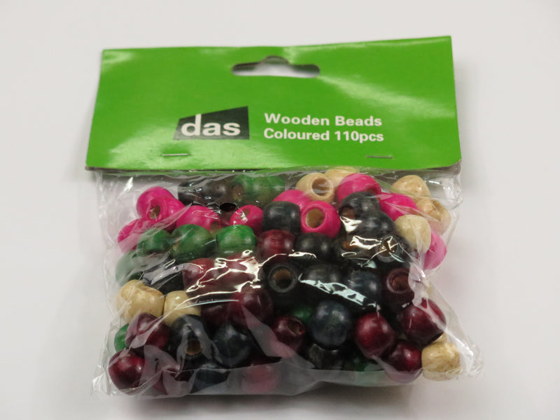 Das Wooden Beads Coloured Pack Of 110