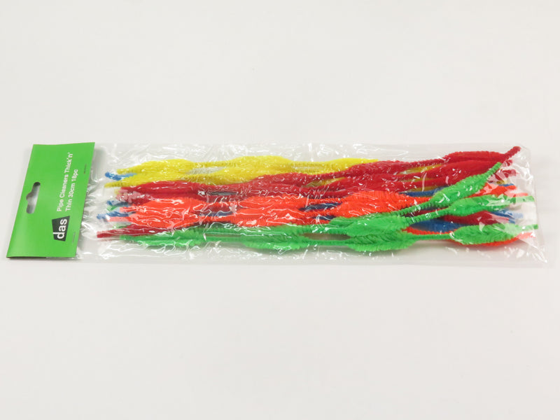 Das Pipe Cleaners Thicknthin 30cm Pack Of 18