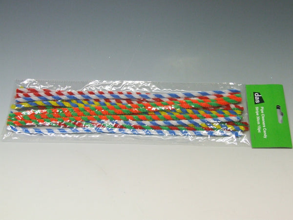 Das Pipe Cleaners Candy Stripe 30cm Pack Of 15