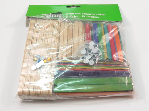 Das Craft Set Assorted Size & Colour Popsticks