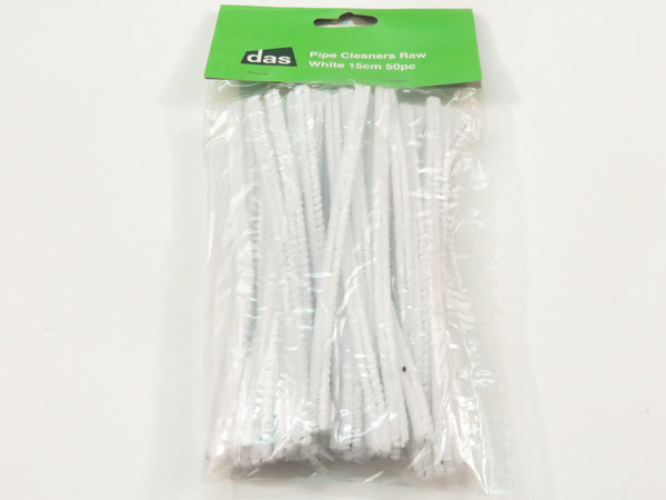 Das Pipe Cleaners Raw White 15cm Pack Of 50