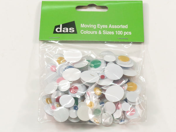 Das Moving Eyes Assorted Colours & Sizes Pack Of 100