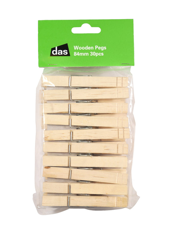 Das Wooden Pegs 84mm Pack Of 30