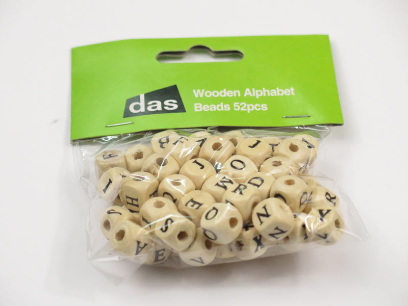 Das Wooden Alphabet Beads Pack Of 52