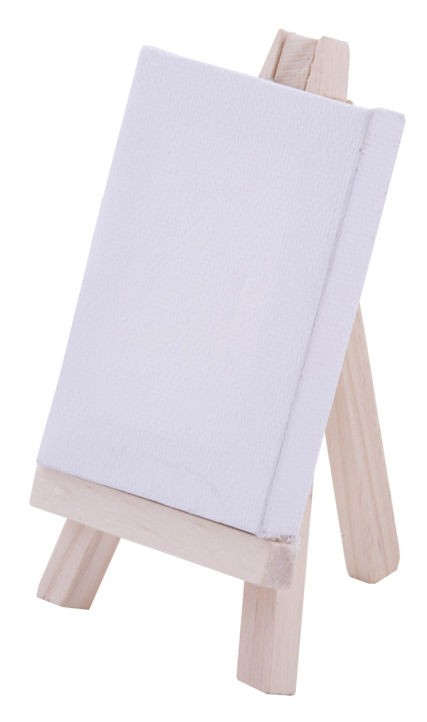 Das Mini A Frame Pine Wood Easel With Canvas 6 X 8 Cm