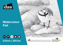 Das Watercolour Pad (Wrybill) 12 Sheet 300 Gsm