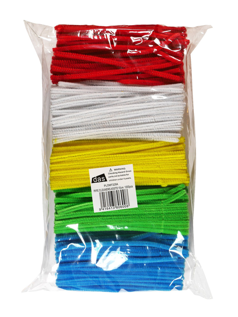 Das Pipe Cleaners Cotton Assorted Colour 15cm Pack Of 1000