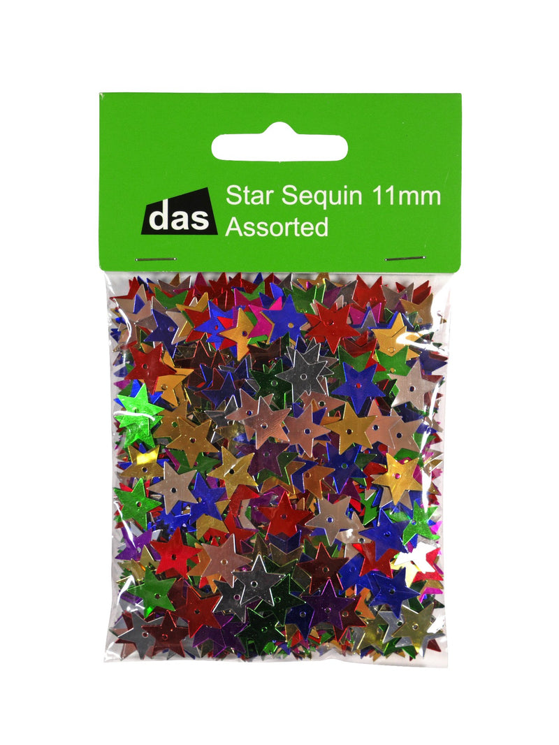 Das Star Sequins Assorted Colour 11mm 25g