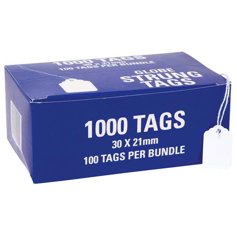 Globe Hardware Tags Strung Box Of 1000