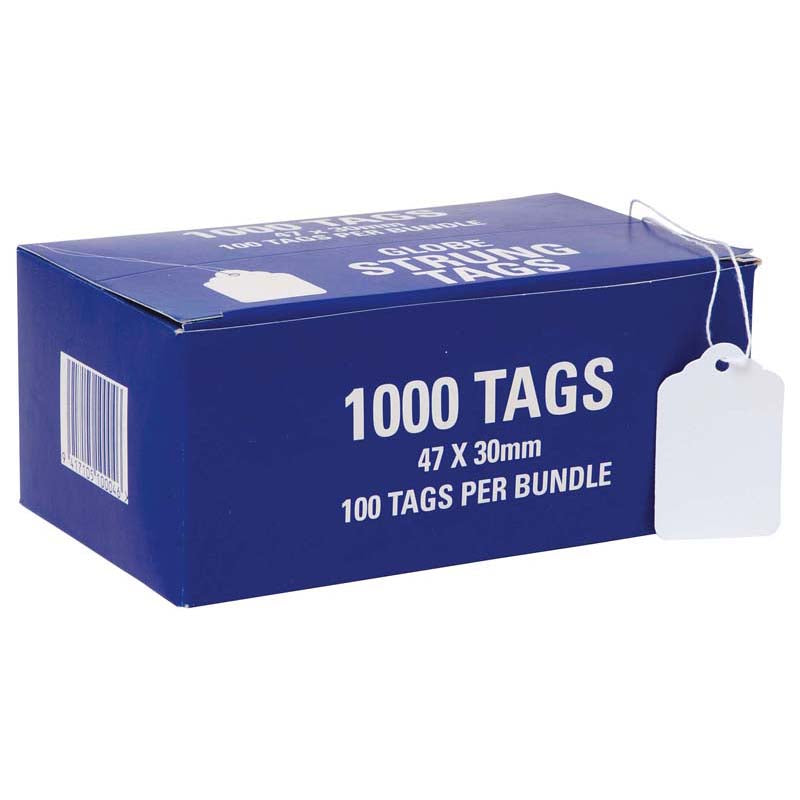 Globe Hardware Tags Strung Box Of 1000